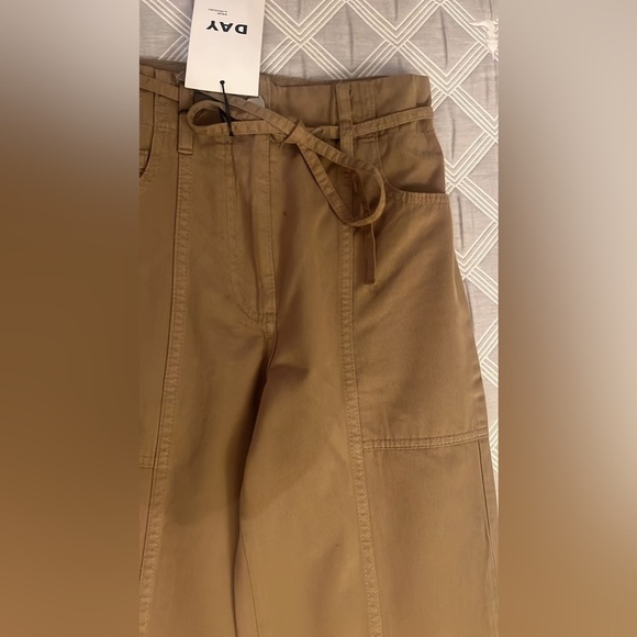 NWT Day Birger Et Mikkelsen Brown Wide-Leg Pants Size 32 - Picture 3 of 13